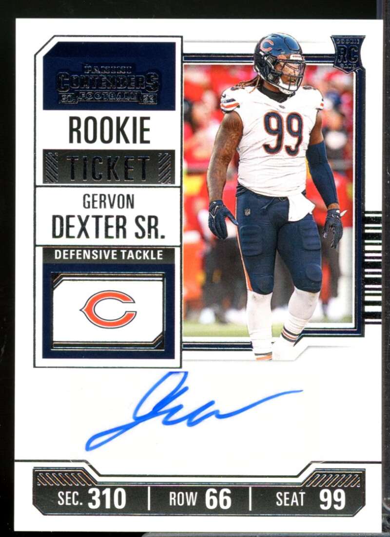 Gervon Dexter Sr. RC Card 2023 Panini Contenders Rookie Autograph #236  Image 1