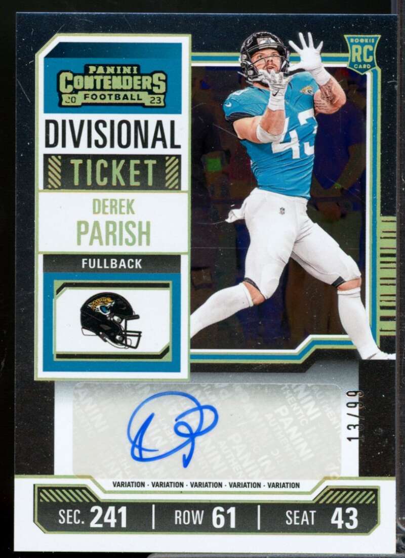 Derek Parish 2023 Panini Contenders Rookie Autograph Divisional Ticket #179  Image 1