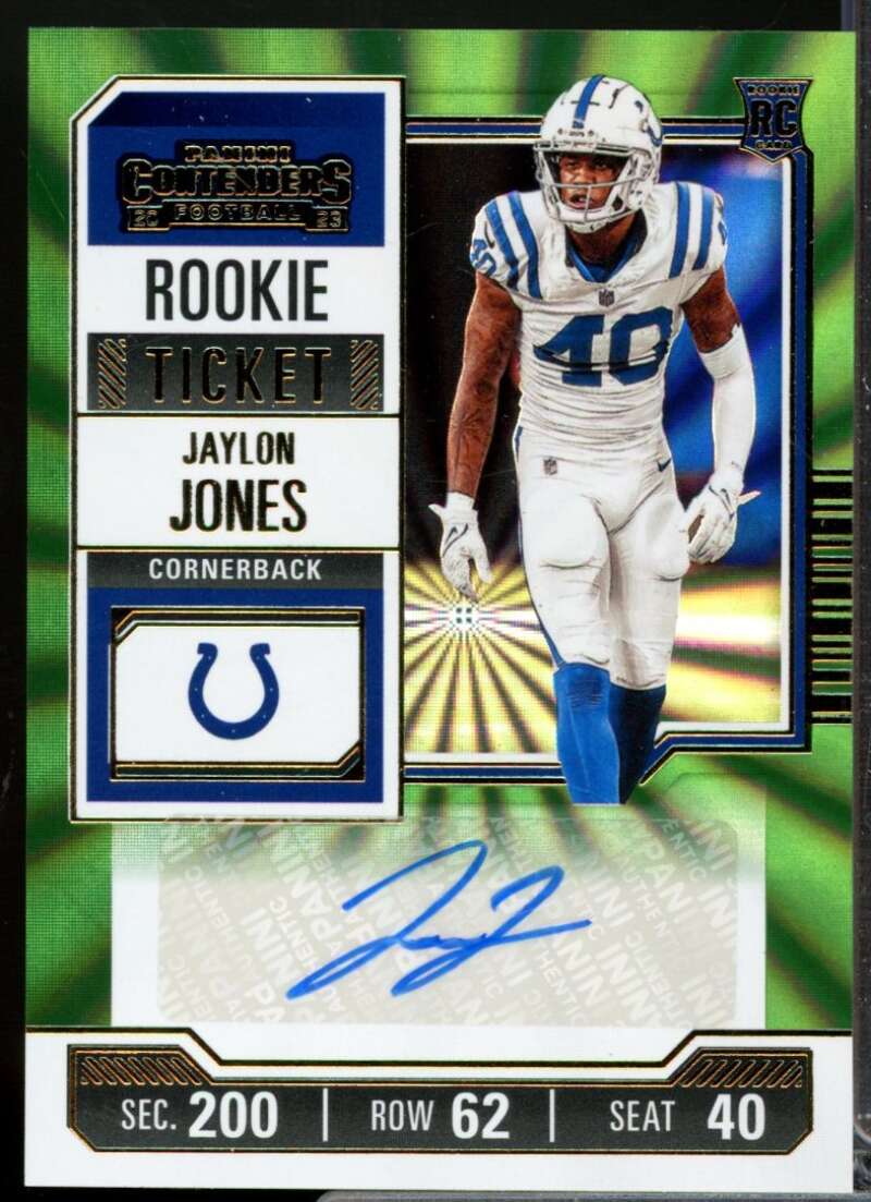 Jaylon Jones 2023 Panini Contender Rookie Autograph Opening Kickoff Ticket #243  Image 1