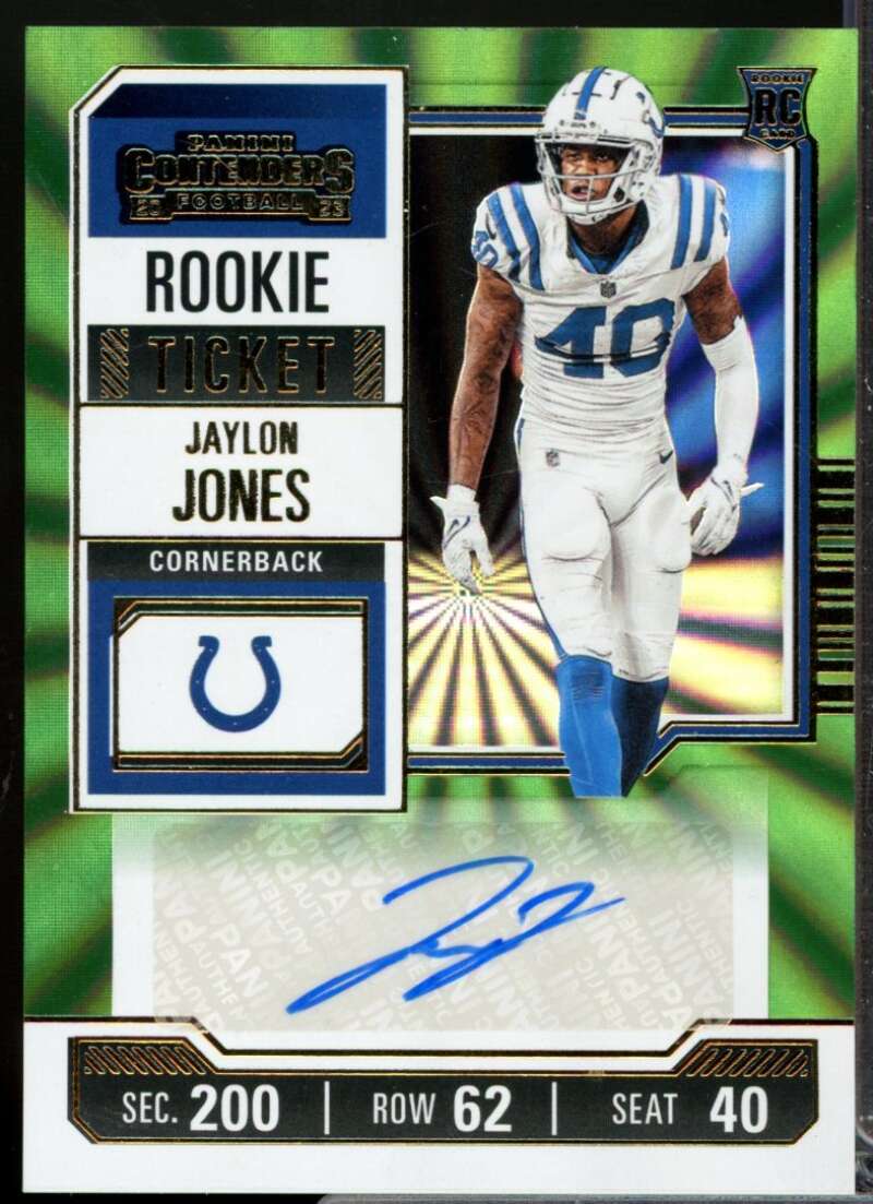 Jaylon Jones 2023 Panini Contender Rookie Autograph Opening Kickoff Ticket #243  Image 1