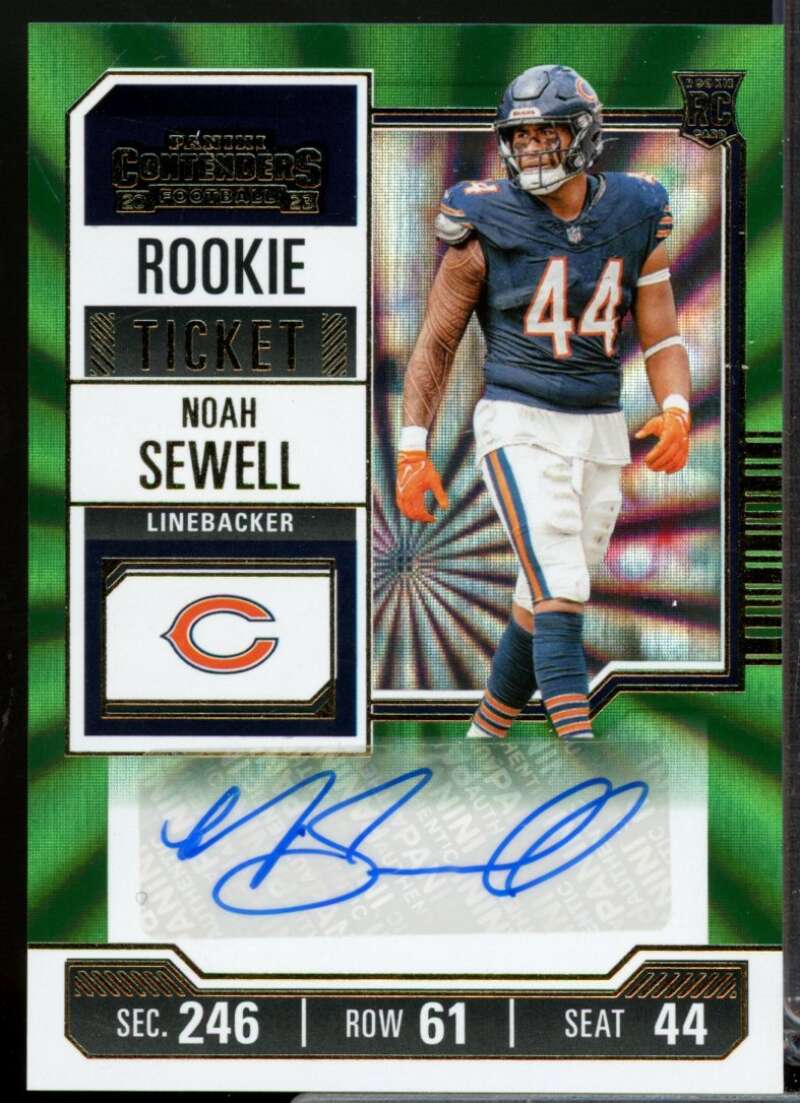 Noah Sewell 2023 Panini Contenders Rookie Autograph Opening Kickoff Ticket #162  Image 1