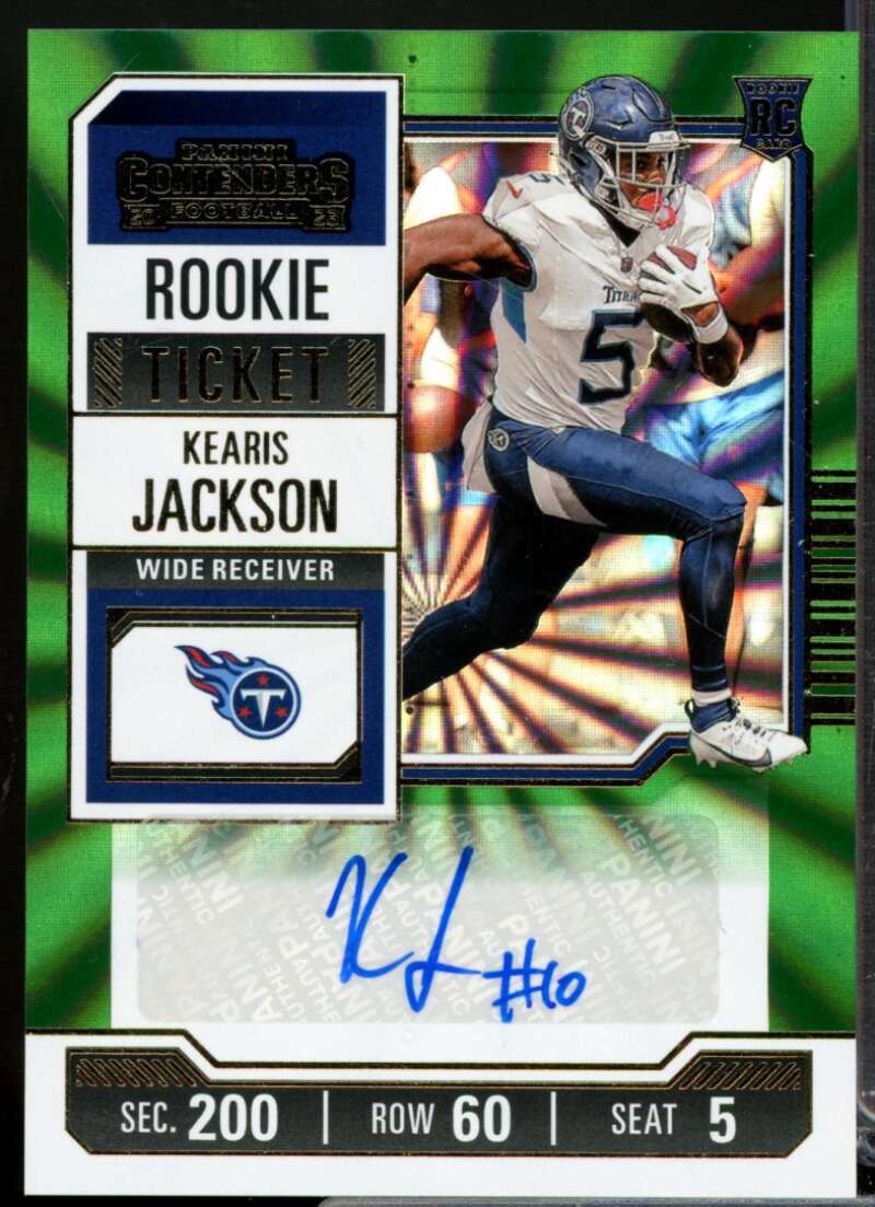 Kearis Jackson 2023 Panini Contenders Rookie Auto Opening Kickoff Ticket #160  Image 1