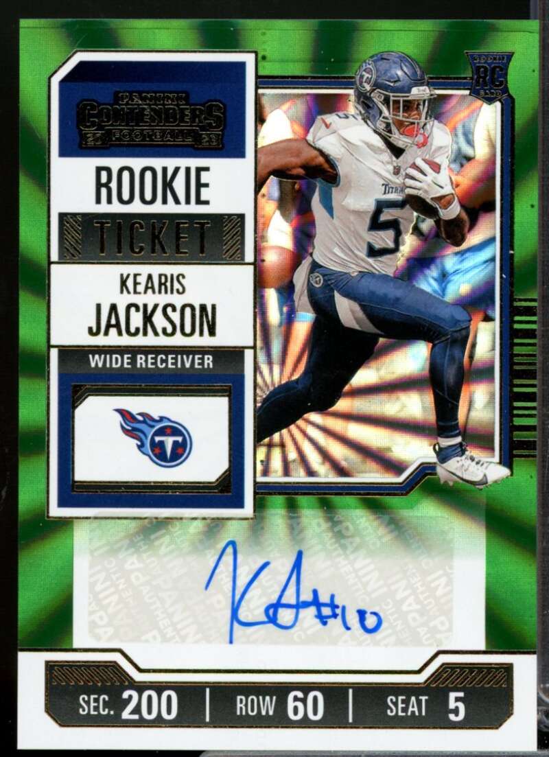 Kearis Jackson 2023 Panini Contenders Rookie Auto Opening Kickoff Ticket #160  Image 1