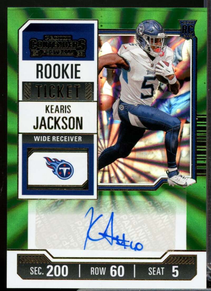 Kearis Jackson 2023 Panini Contenders Rookie Auto Opening Kickoff Ticket #160  Image 1