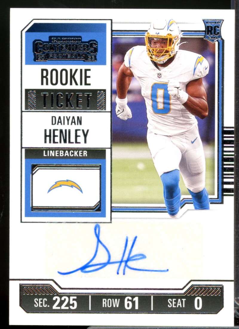 Daiyan Henley RC Card 2023 Panini Contenders Rookie Autograph #199  Image 1