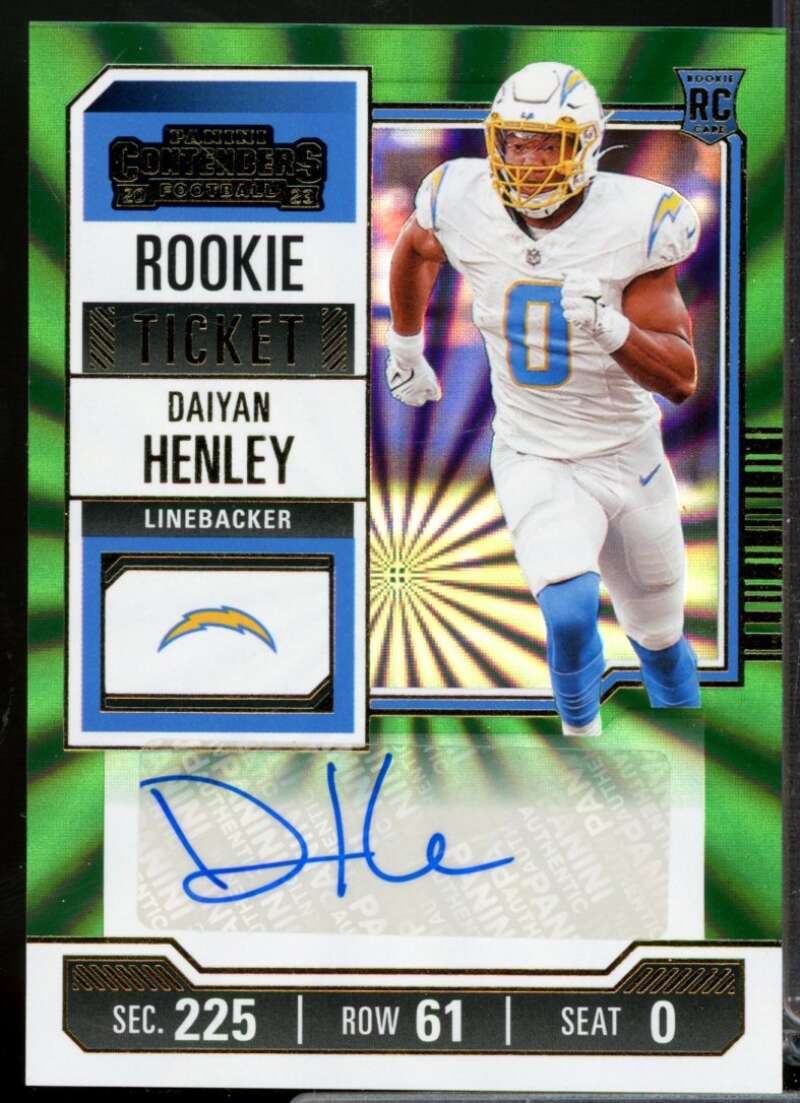 Daiyan Henley 2023 Panini Contenders Rookie Auto Opening Kickoff Ticket #199  Image 1