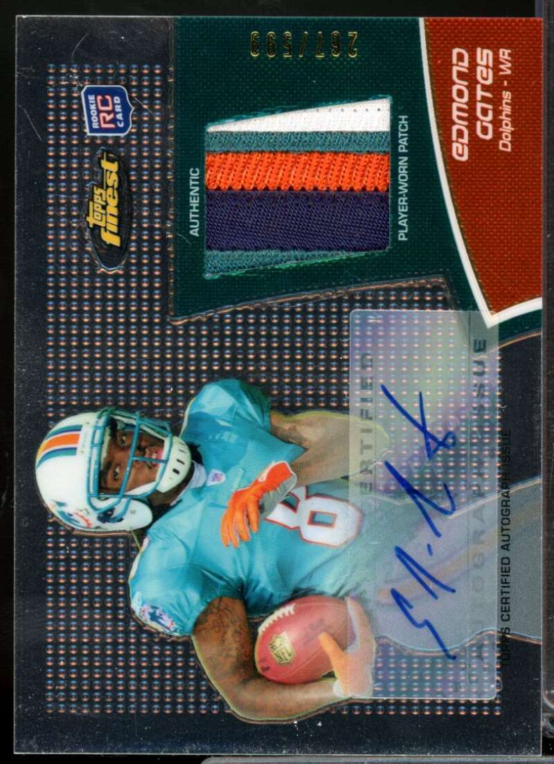 Edmond Gates /599 Card 2011 Finest Rookie 3 Color Patch Autographs #RAPEG  Image 1