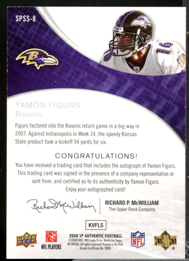 Yamon Figurs Card 2008 SP Authentic SP Star Signatures Autograph #SPSS8  Image 2