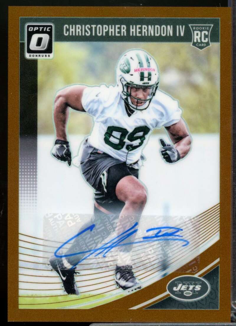Christopher Herndon IV Card 2018 Donruss Optic Rookie Autographs Bronze #134  Image 1