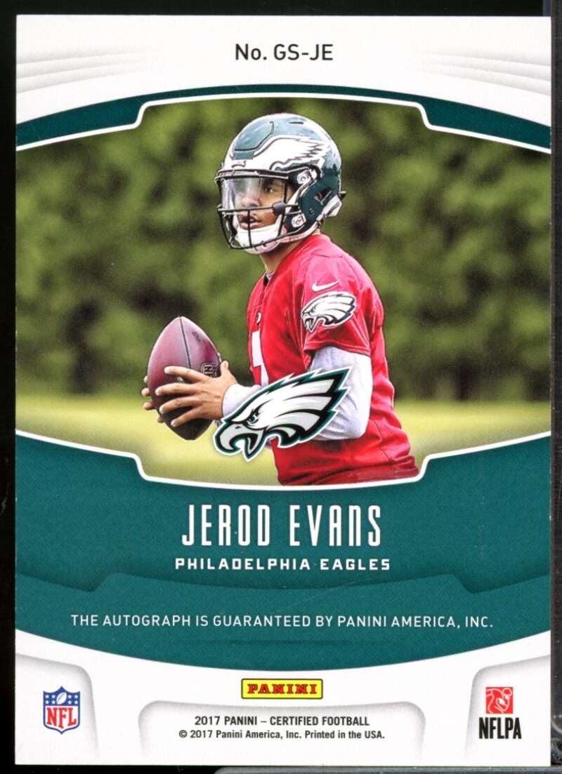 Jerod Evans Card 2017 Certified Gridiron Signatures Autograph Mirror Red #4  Image 2