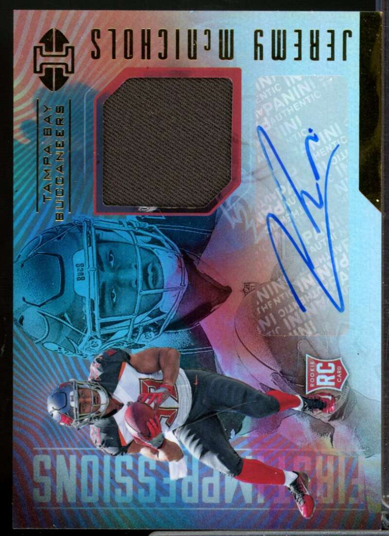 Jeremy McNichols RC Card 2017 Panini Illusions Rookie Jersey Autograph #139  Image 1