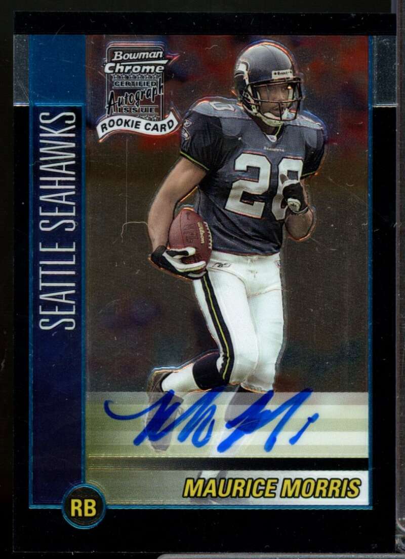 Maurice Morris RC Card 2002 Bowman Chrome Rookie Autograph #241  Image 1