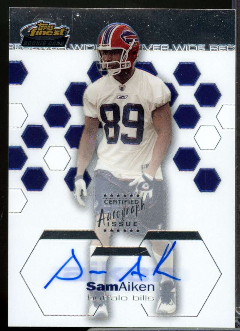 Sam Aiken RC Card 2003 Finest Rookie Autograph #145  Image 1