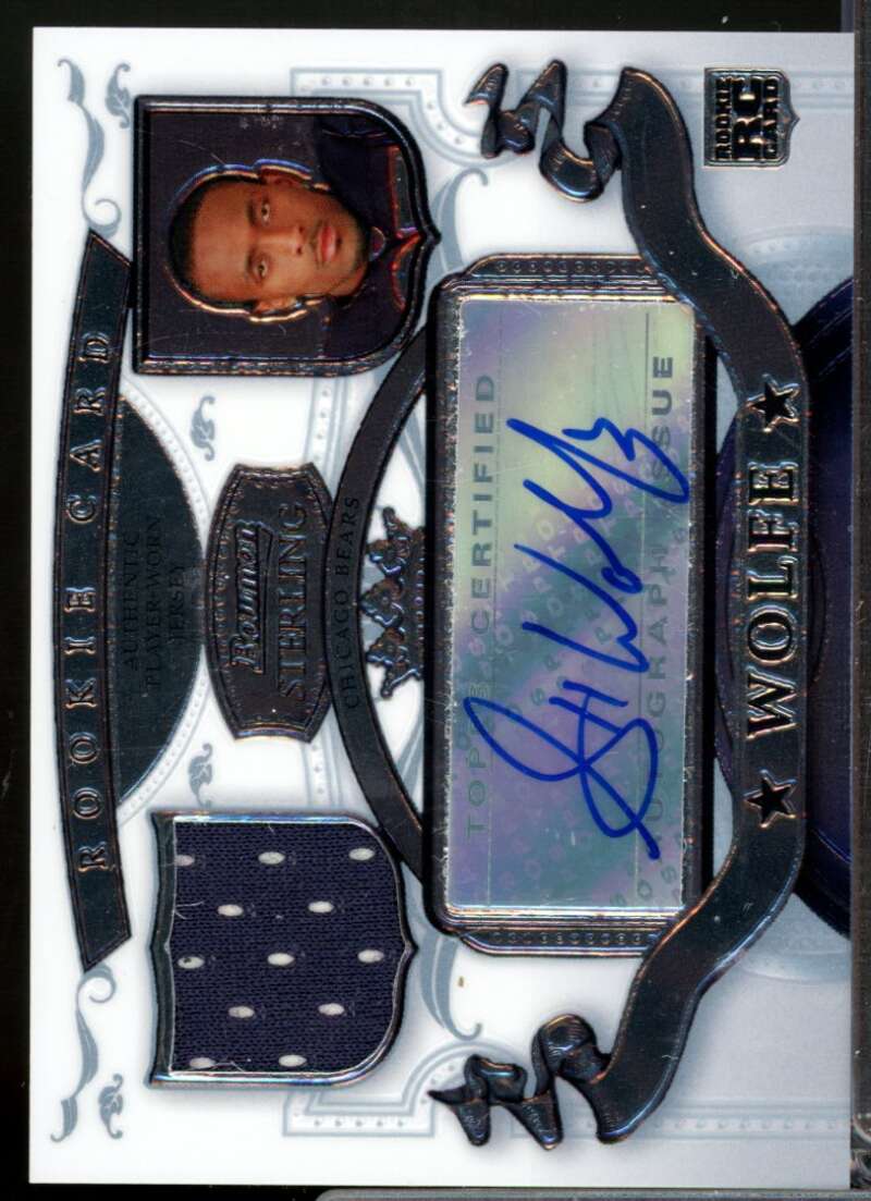 Garrett Wolfe RC Card 2007 Bowman Sterling Rookie Jersey Autograph #GW2  Image 1