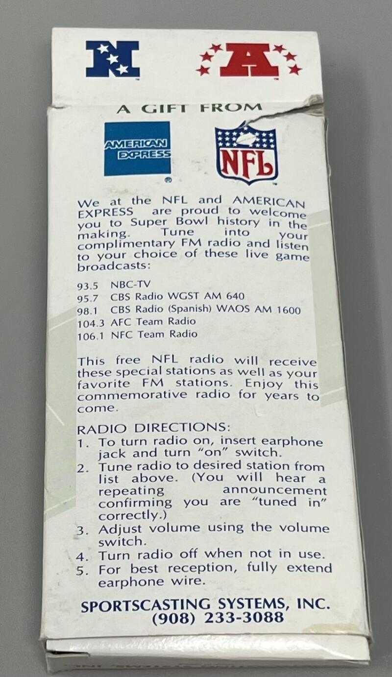 1994 Dallas Cowboys SuperBowl XXXVIII NFL Amex CBS Radio SGA Image 3