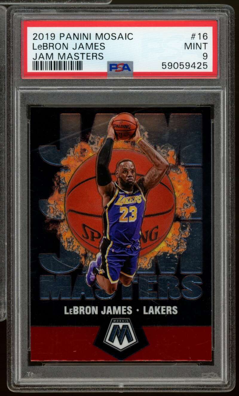 LeBron James Card 2019-20 Panini Mosaic Jam Masters #16 PSA 9 Image 1