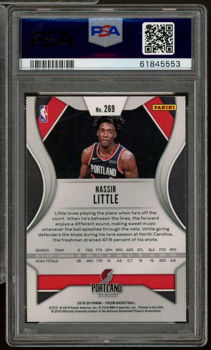 Nassir Little Rookie Card 2019-20 Panini Prizm #269 PSA 10 Image 2