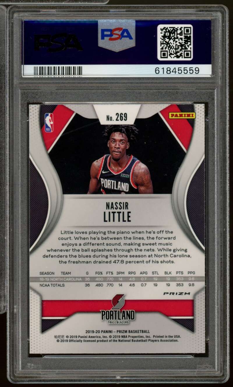 Nassir Little Rookie 2019-20 Panini Prizm Choice Prizm Tiger Stripe #269 PSA 9 Image 2