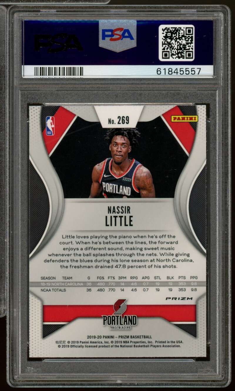 Nassir Little Rookie Card 2019-20 Panini Prizm Fast Break Prizm #269 PSA 10 Image 2