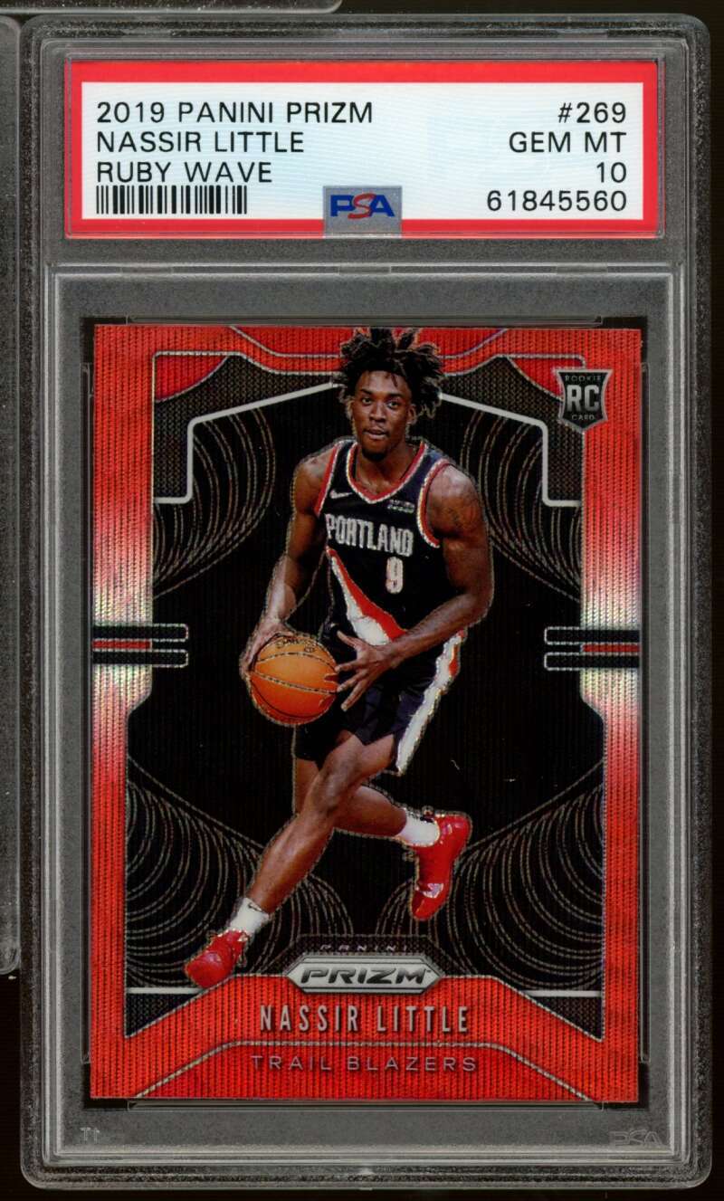 Nassir Little Rookie Card 2019-20 Panini Prizm Ruby Wave #269 PSA 10 Image 1