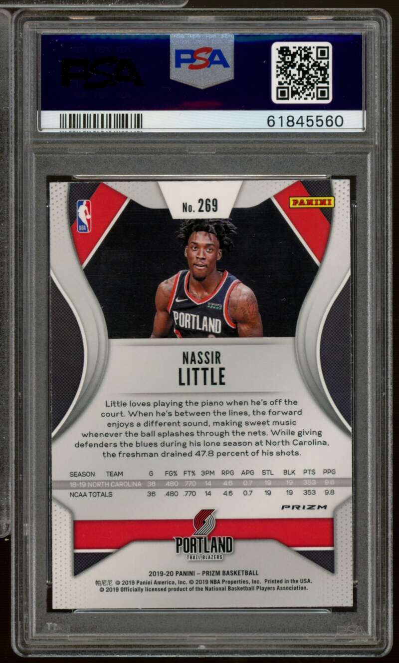 Nassir Little Rookie Card 2019-20 Panini Prizm Ruby Wave #269 PSA 10 Image 2