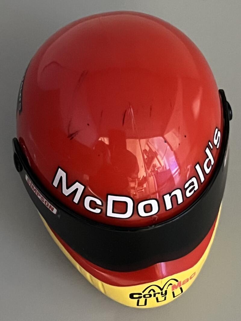McDonalds NHRA Corey Mac Mini Racing Helmet  Image 3