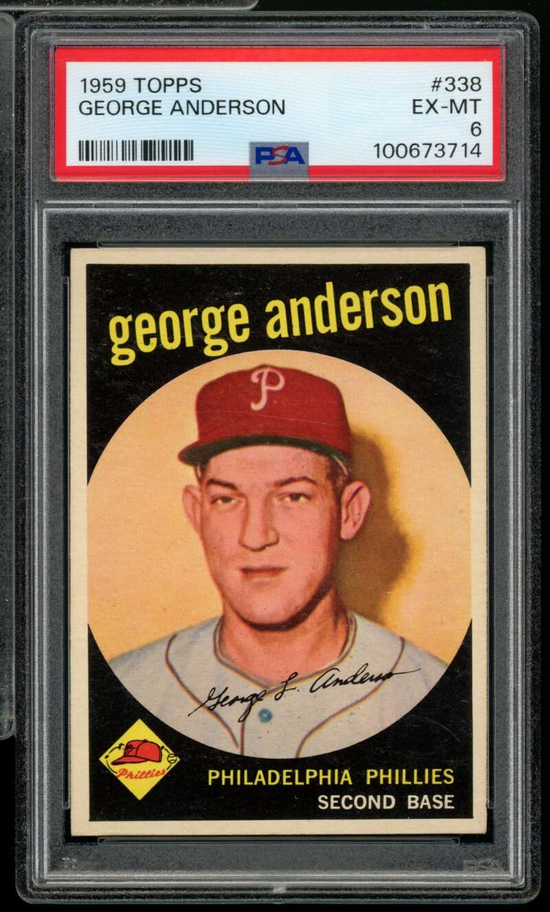 George "Sparky" Anderson Rookie Card 1959 Topps #338 PSA 6 Image 1