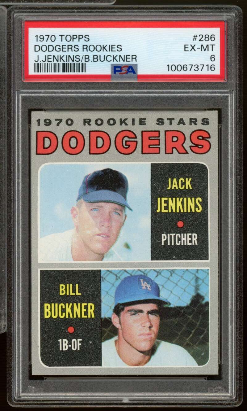 Jack Jenkins / Bill Buckner Rookie Card 1970 Topps #286 PSA 6 Image 1