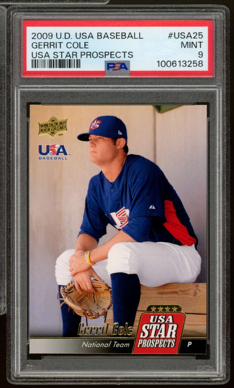 Gerrit Cole Rookie Card 2009 Upper Deck USA Baseball #USA25 PSA 9 Image 1