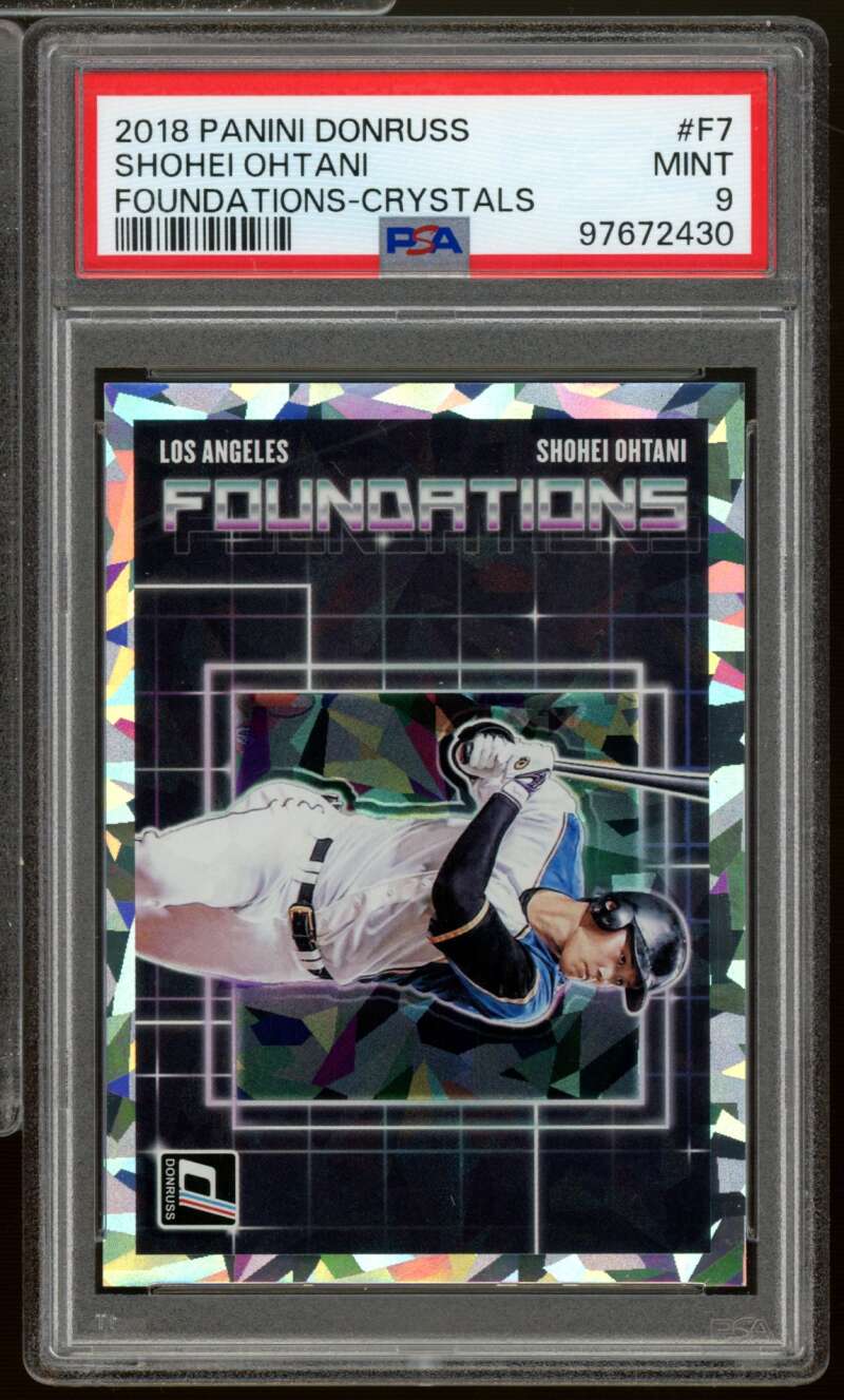 Shohei Ohtani Rookie Card 2018 Panini Donruss Foundation Crystals #F7 PSA 9 Image 1