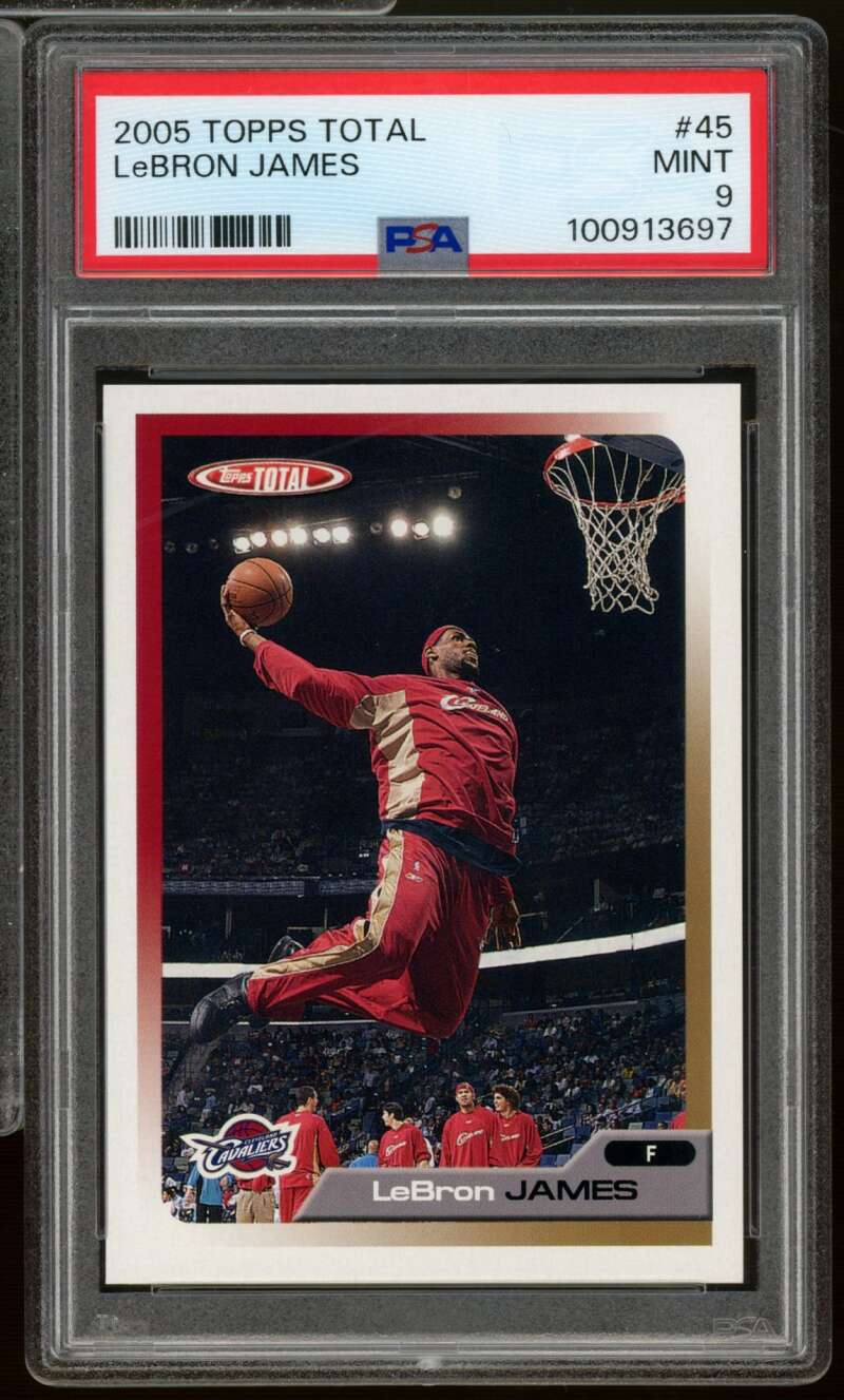 LeBron James Card 2005-06 Topps Total #45 PSA 9 Image 1