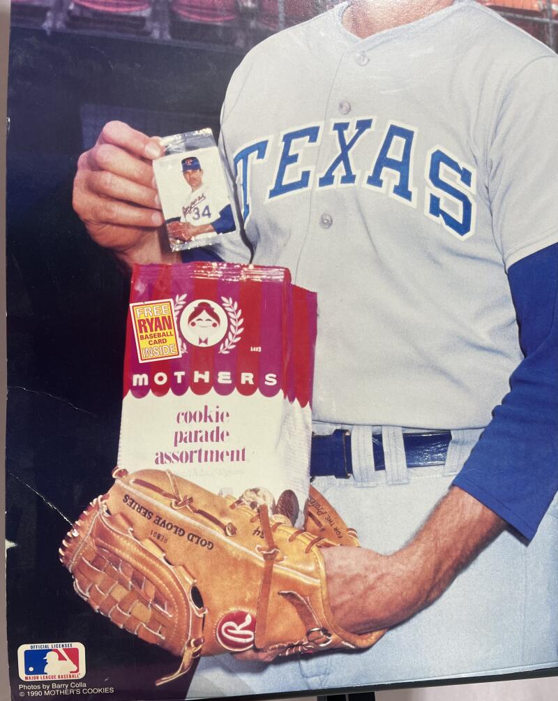 1990 Mother's Cookies Nolan Ryan 5000 Strikeouts 18x27 Poster  Image 2