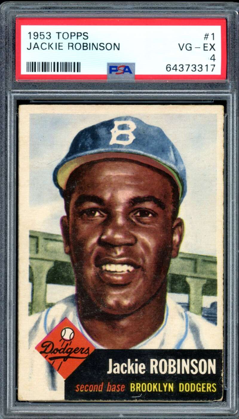 Jackie Robinson Card 1953 Topps #1 PSA 4 Image 1