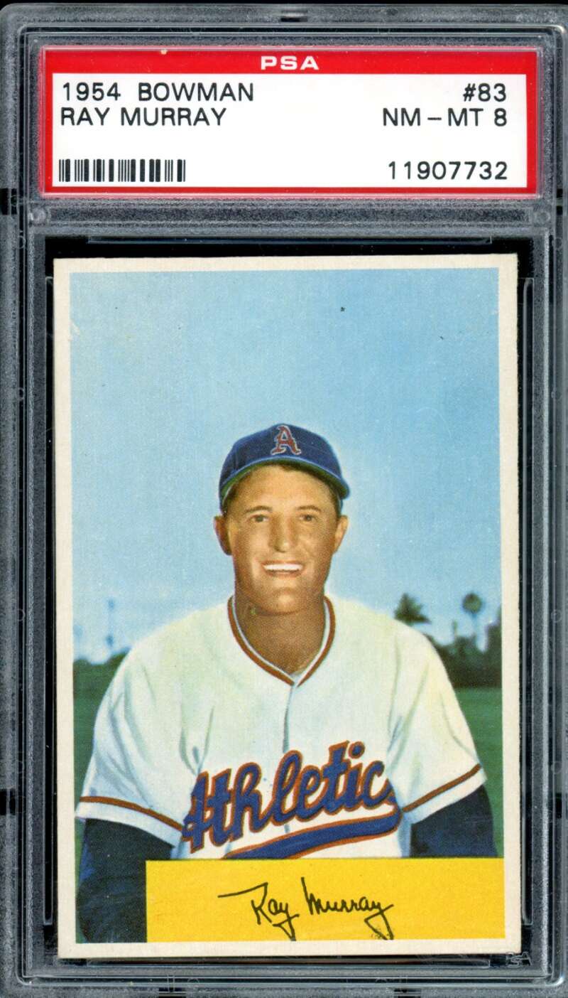 Ray Murray Card 1954 Bowman #83 PSA 8 Image 1