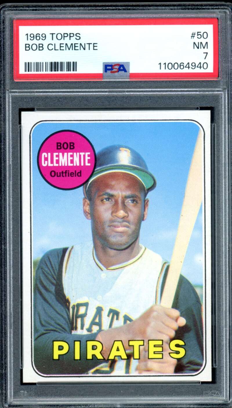 Bob Clemente Card 1969 Topps #50 PSA 7 Image 1