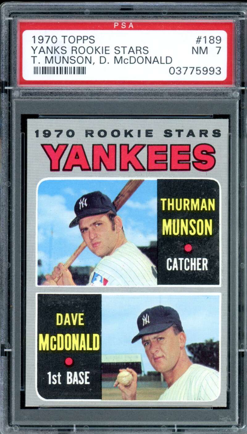 Thurman Munson Rookie Card 1970 Topps #189 PSA 7 Image 1