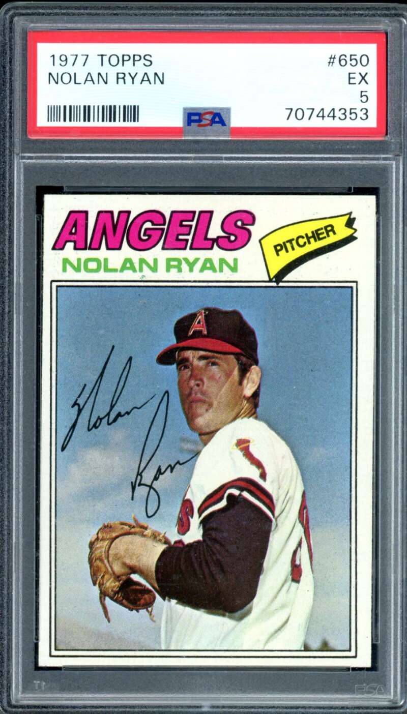Nolan Ryan Card 1977 Topps #650 PSA 5 Image 1