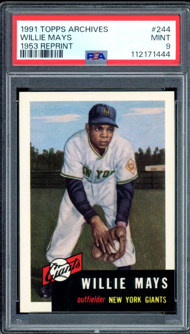 Willie Mays Card 1991 Topps Archives #244 PSA 9 Image 1