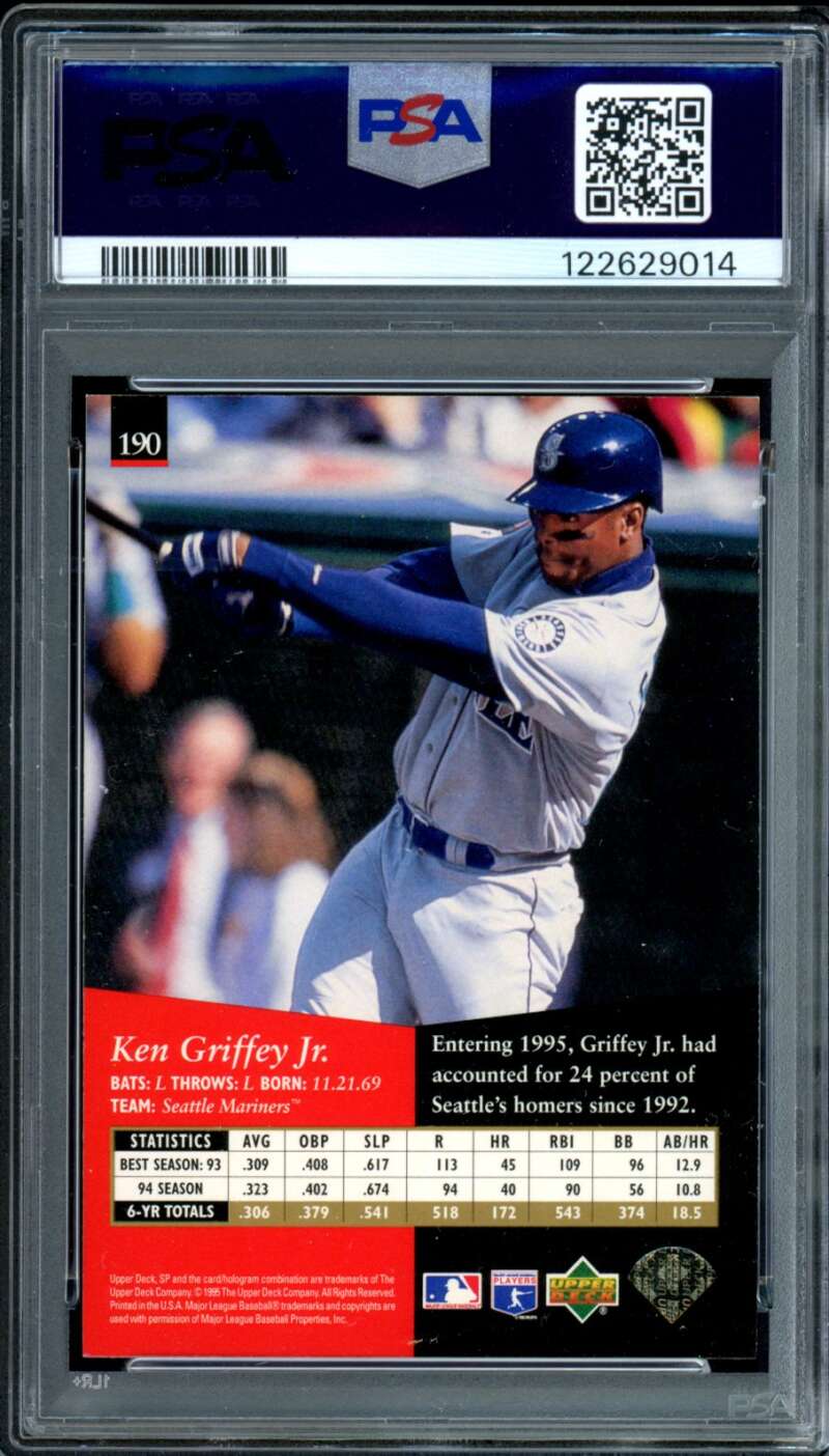 Ken Griffey Jr. Card 1995 SP #190 PSA 9 Image 2