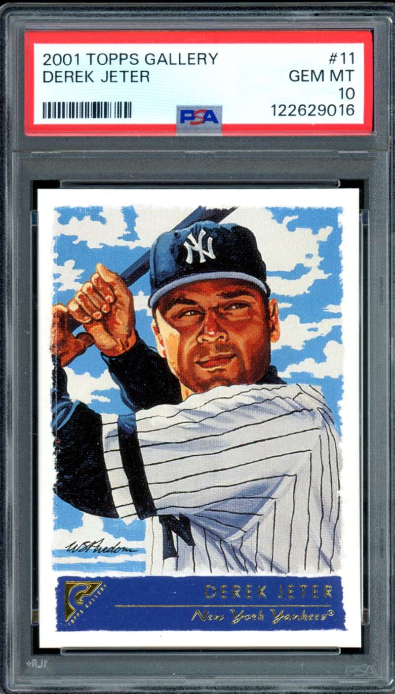 Derek Jeter Card 2001 Topps Gallery #11 PSA 10 Image 1
