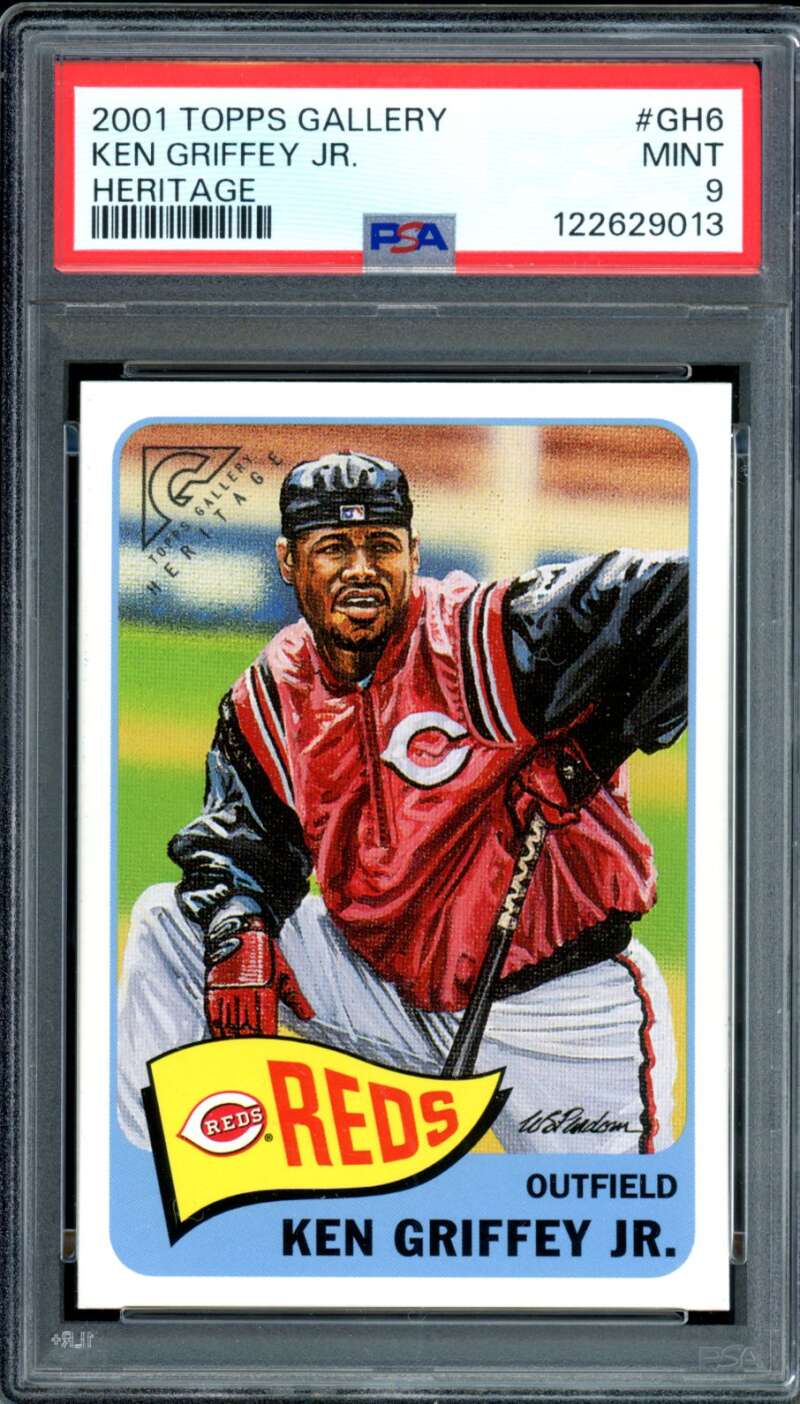 Ken Griffey Jr. Card 2001 Topps Gallery Heritage #GH6 PSA 9 Image 1