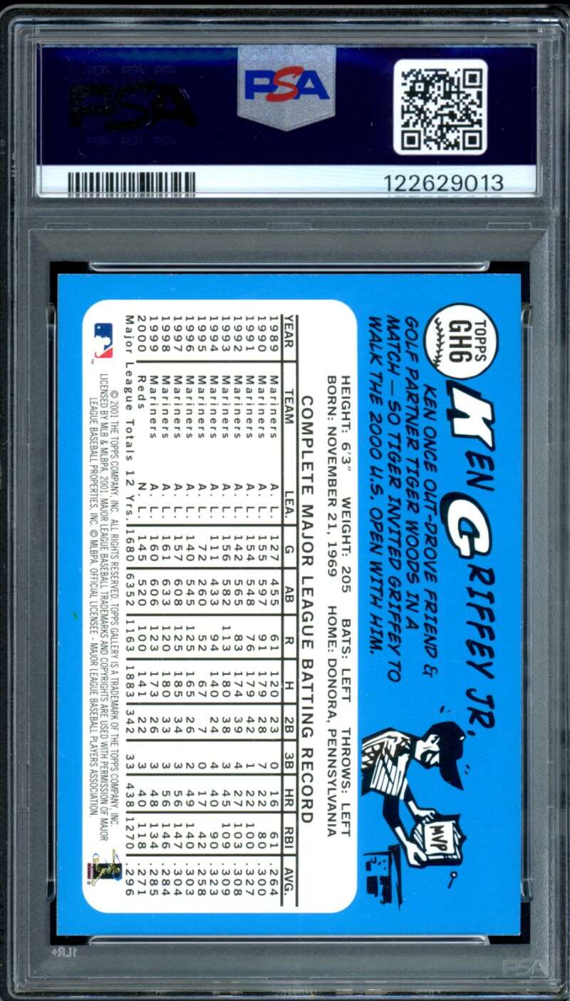 Ken Griffey Jr. Card 2001 Topps Gallery Heritage #GH6 PSA 9 Image 2
