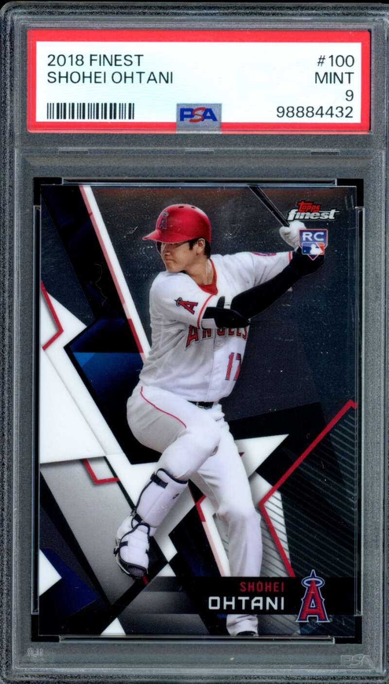 Shohei Ohtani Rookie Card 2018 Topps Finest #100 PSA 9 Image 1