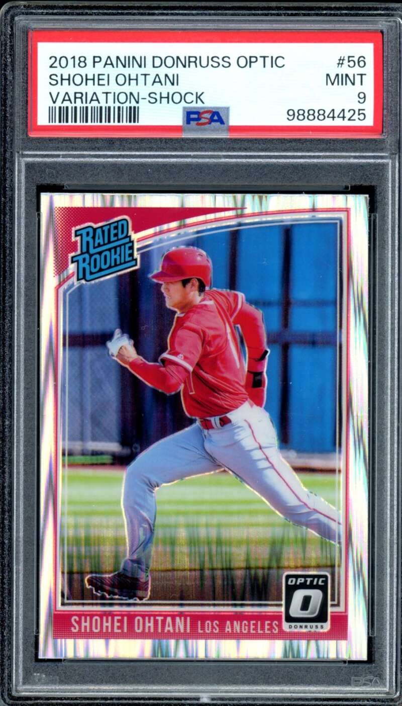 Shohei Ohtani Rookie Card 2018 Panini Donruss Optic #56 PSA 9 Image 1