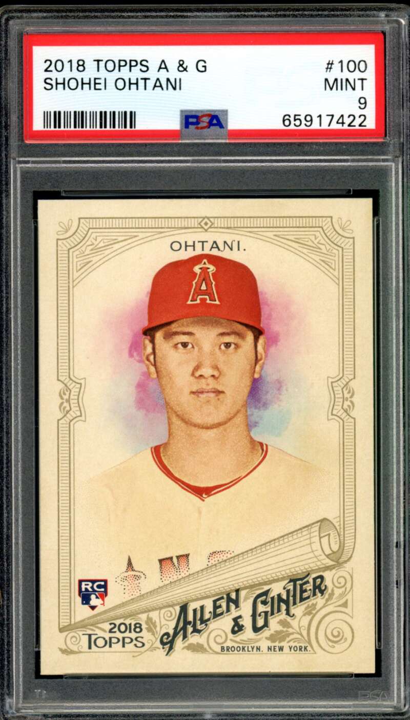 Shohei Ohtani Rookie Card 2018 Topps Allen Ginter #100 PSA 9 Image 1