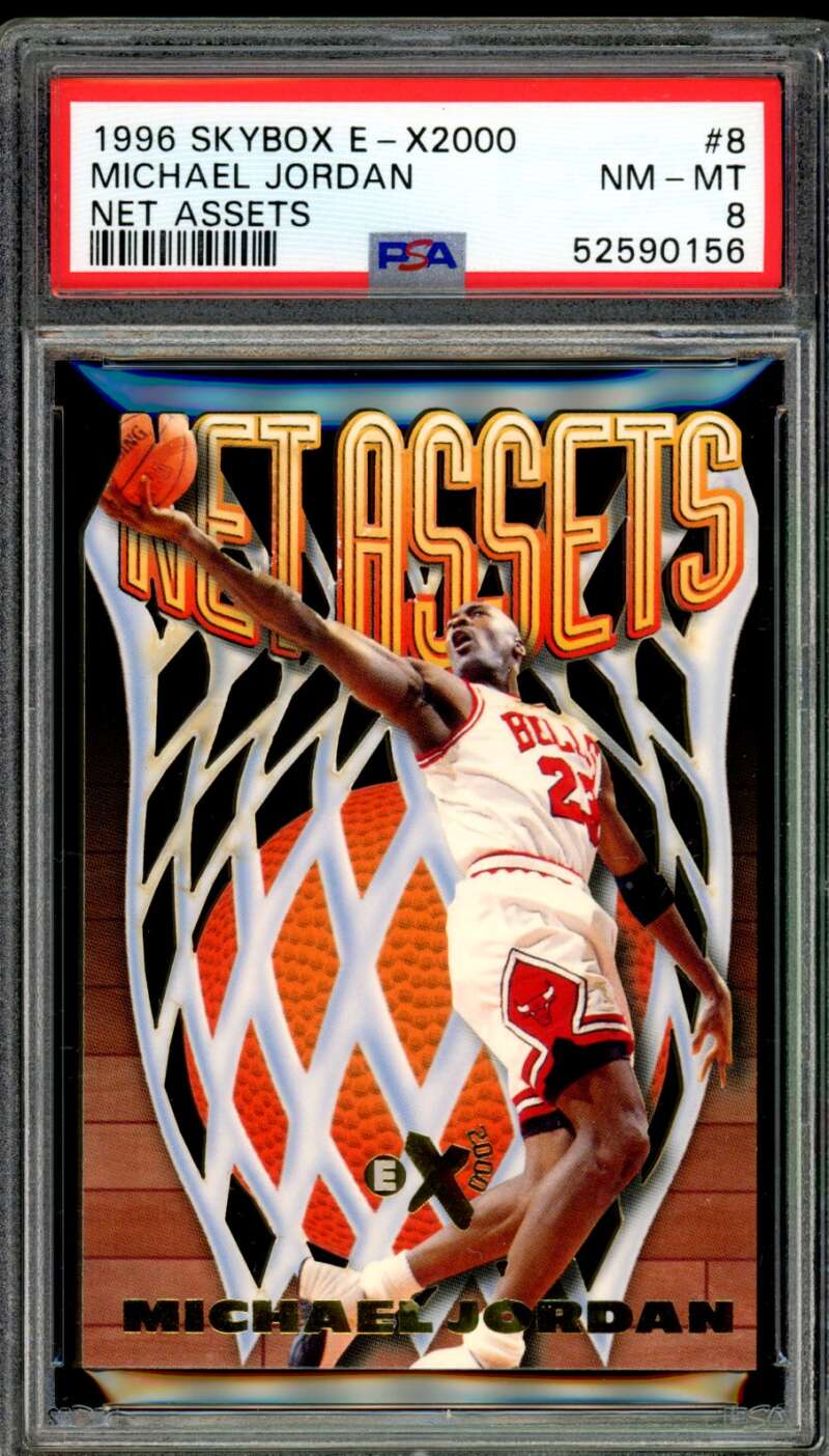 Michael Jordan Card 1996-97 Skybox E-X2000 Net Assets #8 PSA 8 Image 1