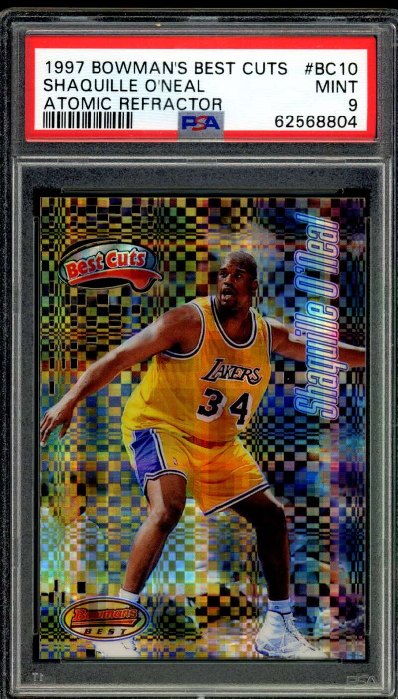 Shaquille O'Neal Card 1997-98 Bowman's Best Atomic Refractor #BC10 PSA 9 Image 1