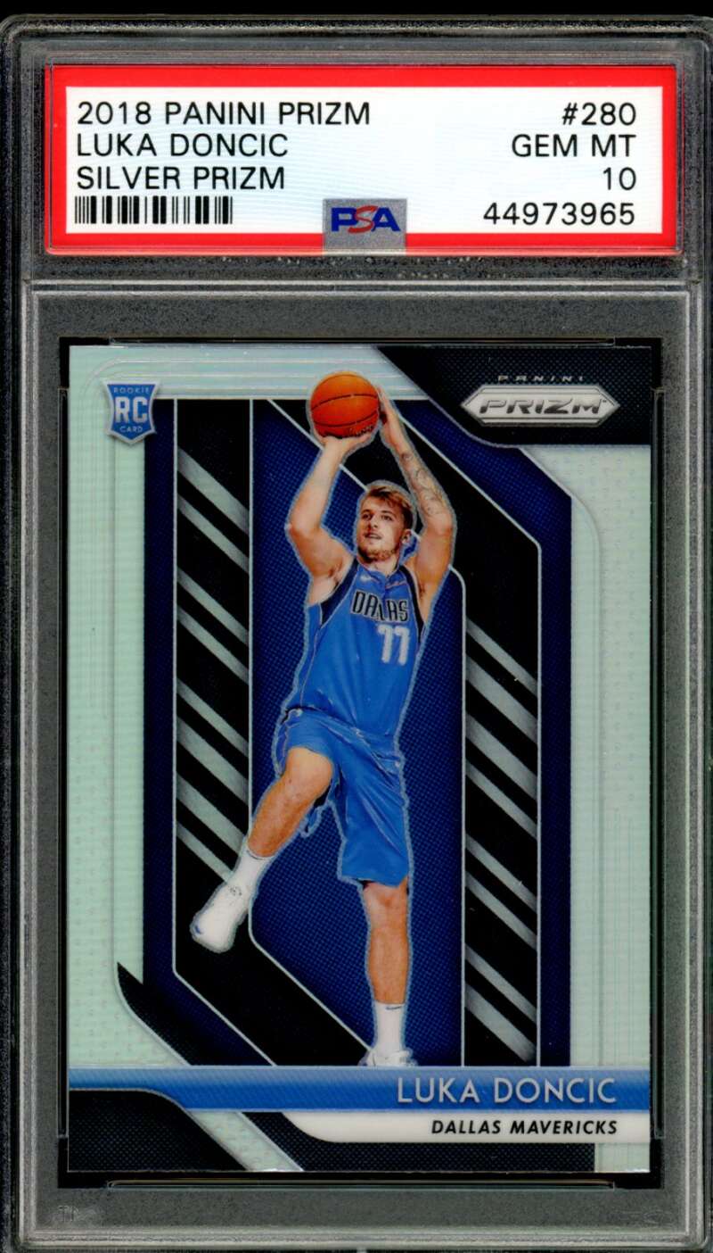 Luka Doncic Rookie Card 2018-19 Panini Prizm Silver #280 PSA 10 Image 1