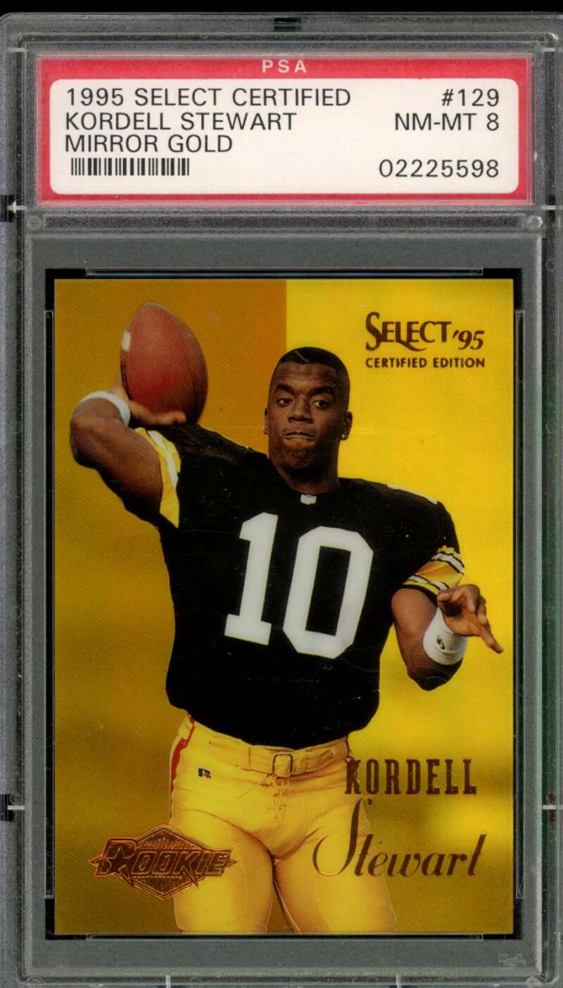 Kordell Stewart Rookie Card 1995 Select Certified Mirror Gold #129 PSA 8 Image 1