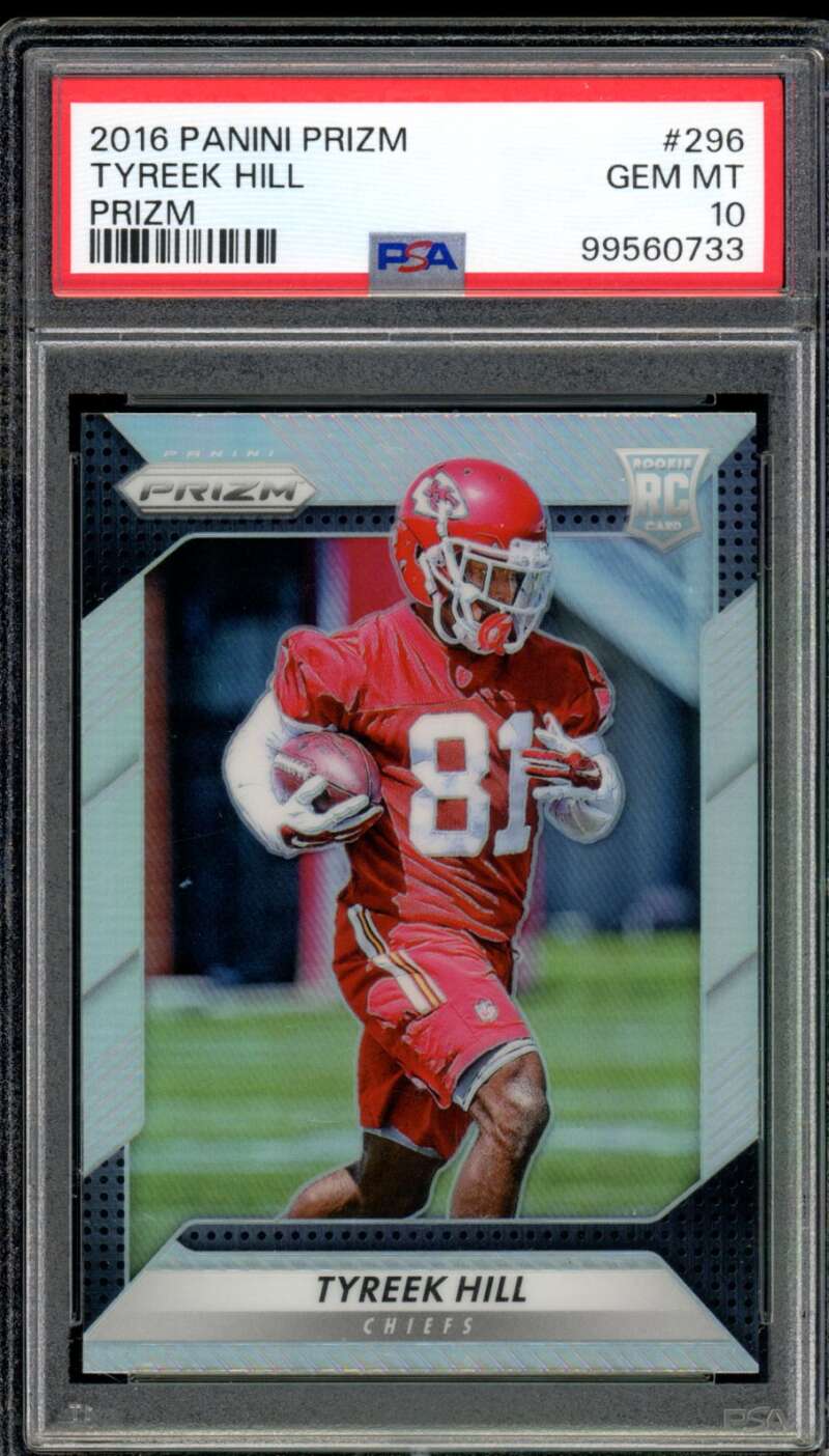 Tyreek Hill Rookie Card 2016 Panini Prizm #296 PSA 10 Image 1